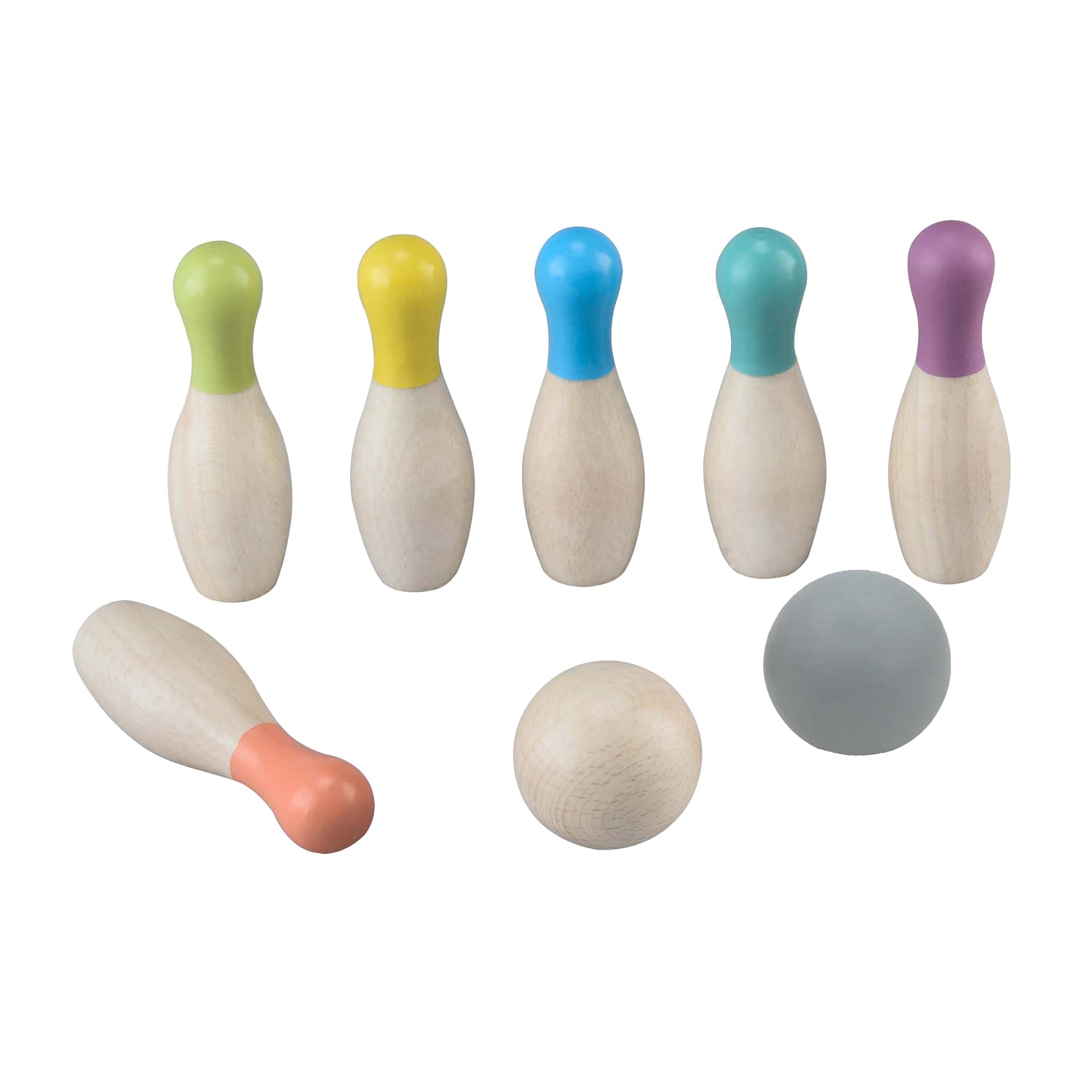 Houten kinder bowlingset - helder
