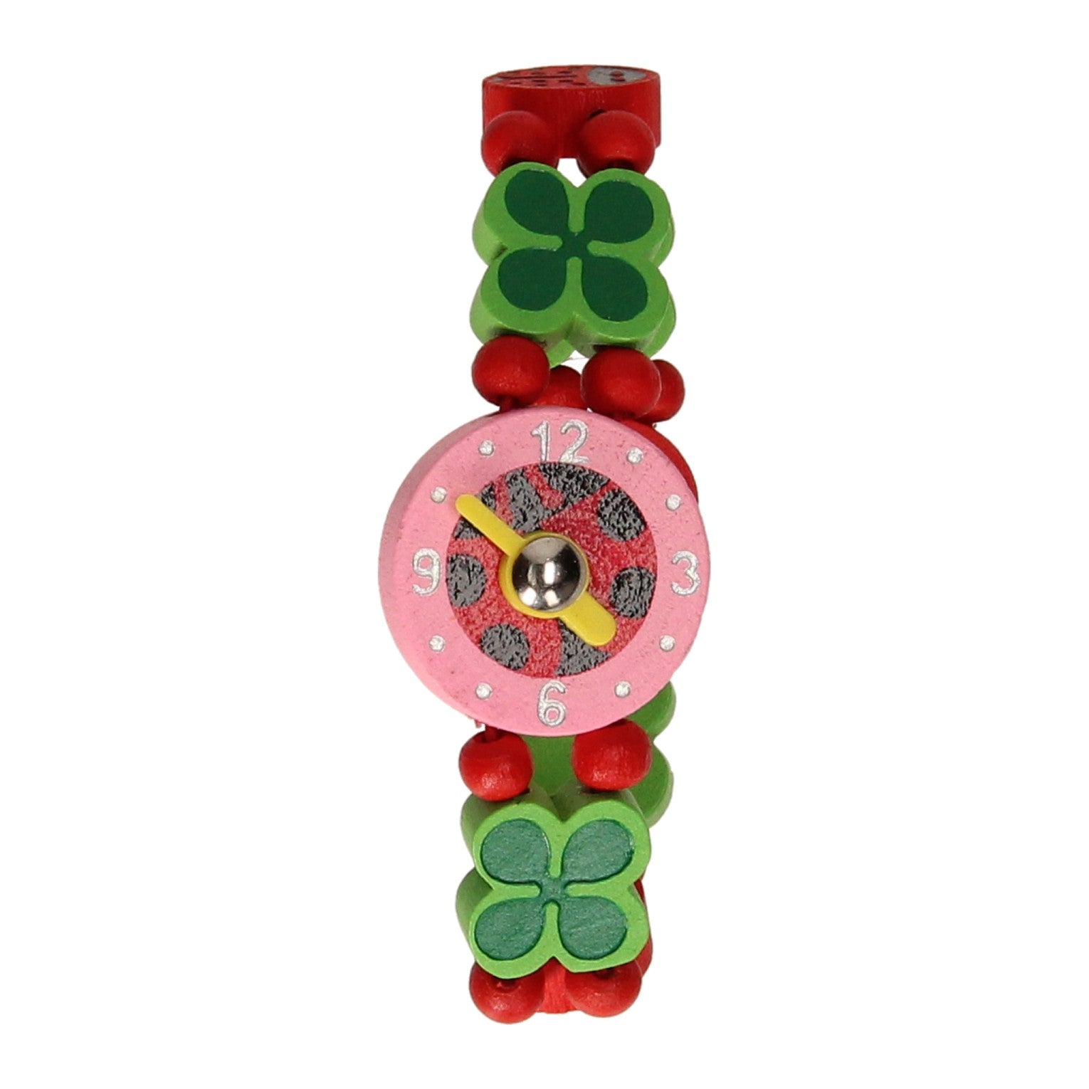 Horloge hout lieveheersbeestje