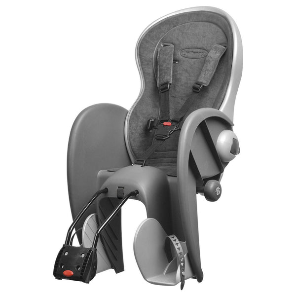 Polisport kinderzitje achter wallaby-evo deluxe - donkergrijs zilver - met framemontage (ff)