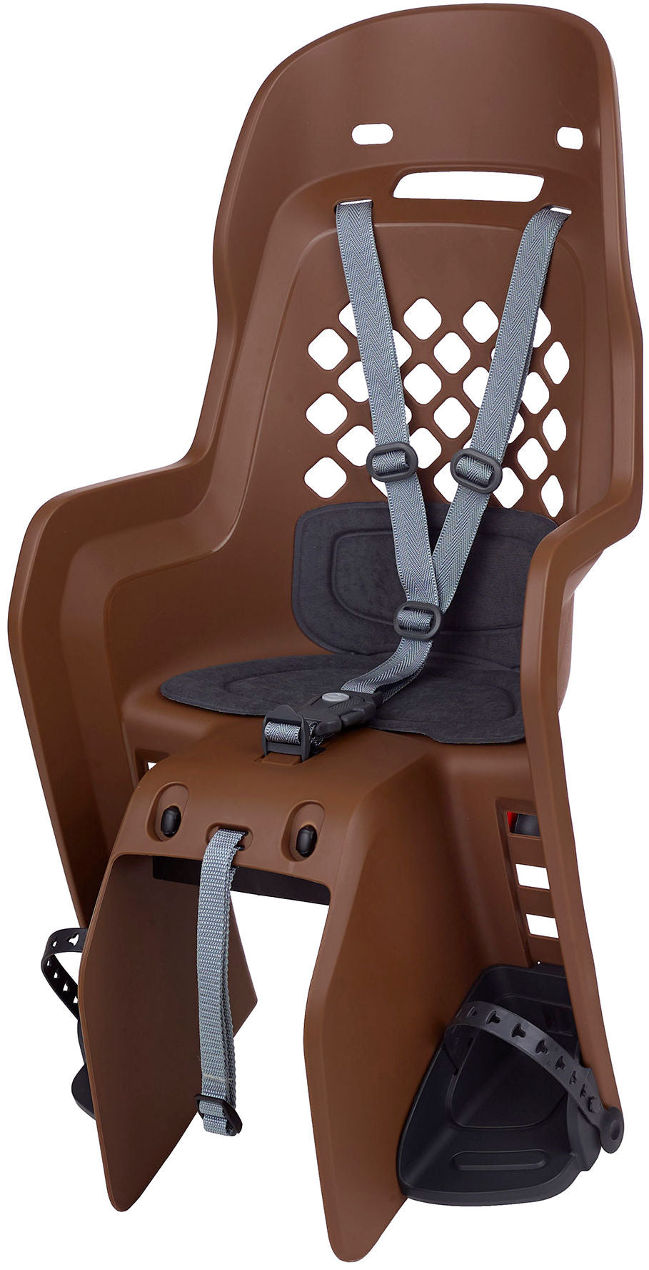 Siège enfant derrière Polisport Joy - gris marron foncé - avec porte-bagages (CFS)