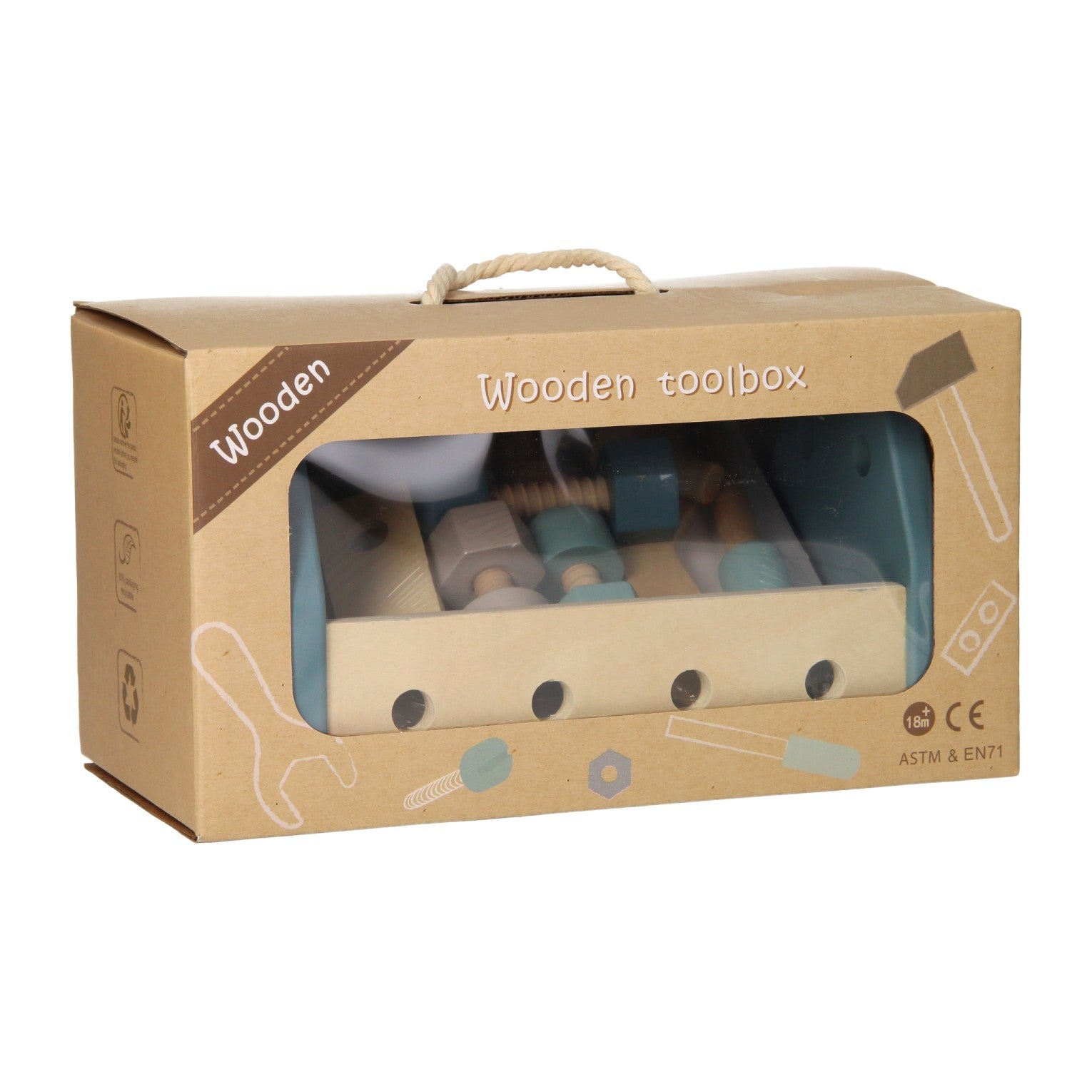 Houten voorbereidingsschapskist - blauw