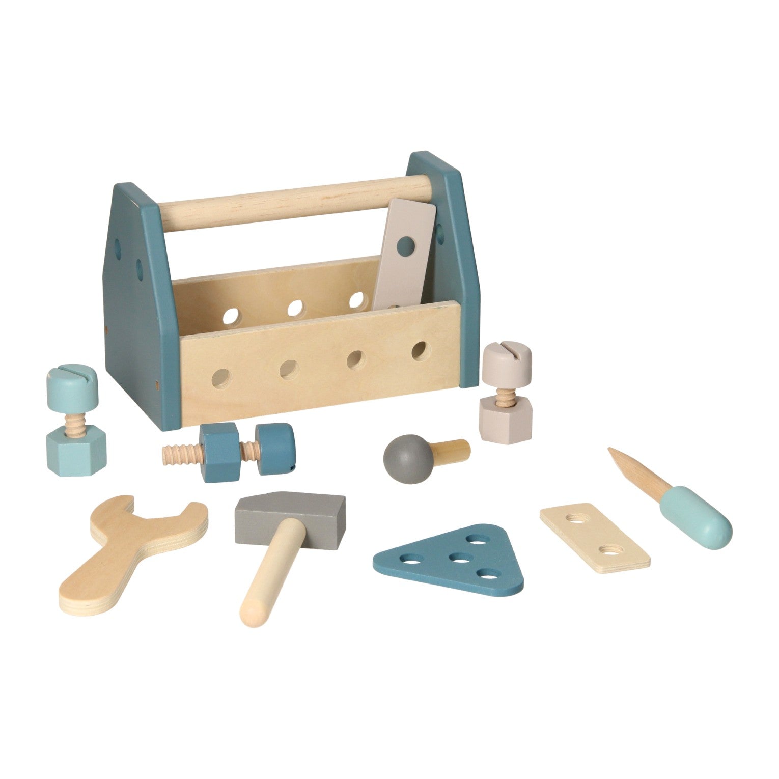 Houten voorbereidingsschapskist - blauw