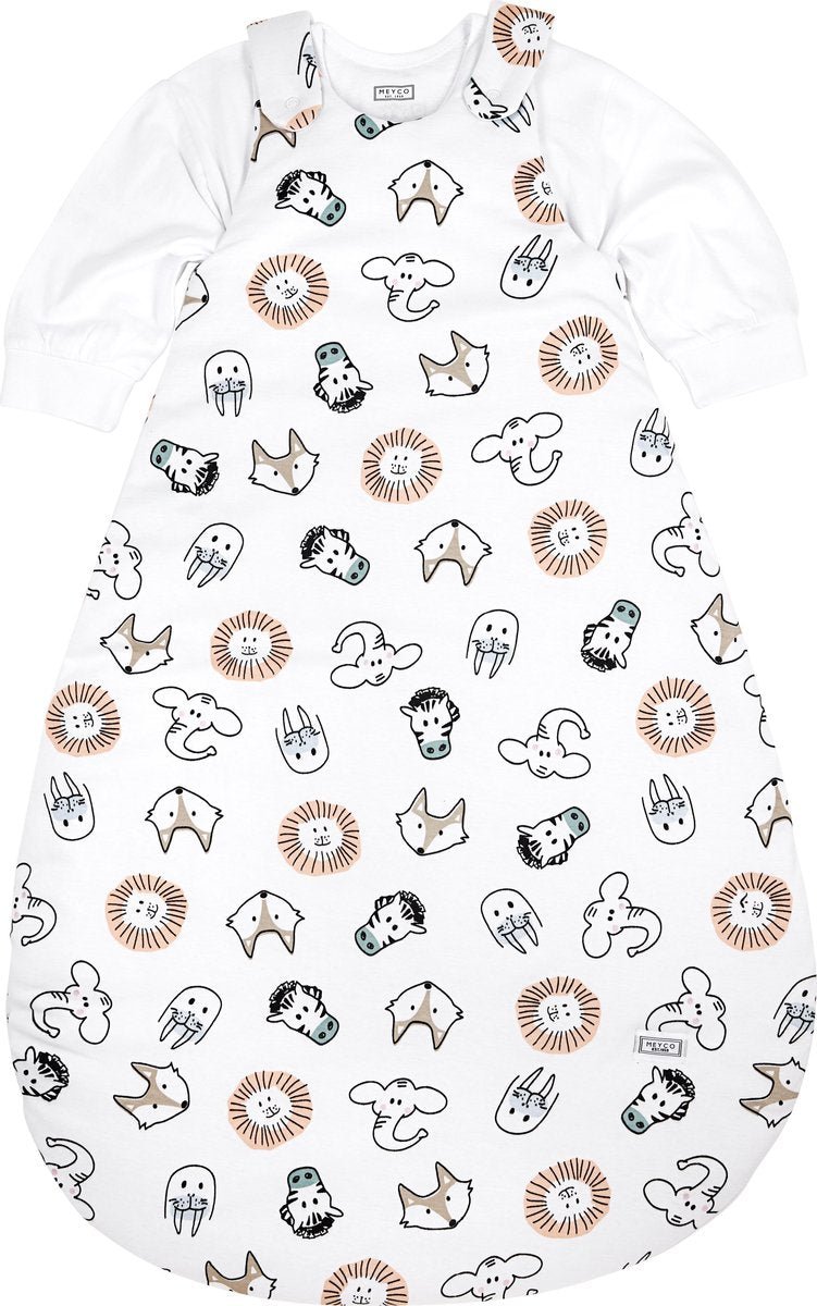 Meyco baby animal baby slaapzak rond tweedelig - multicolour - 74 80 - 2.5 tog