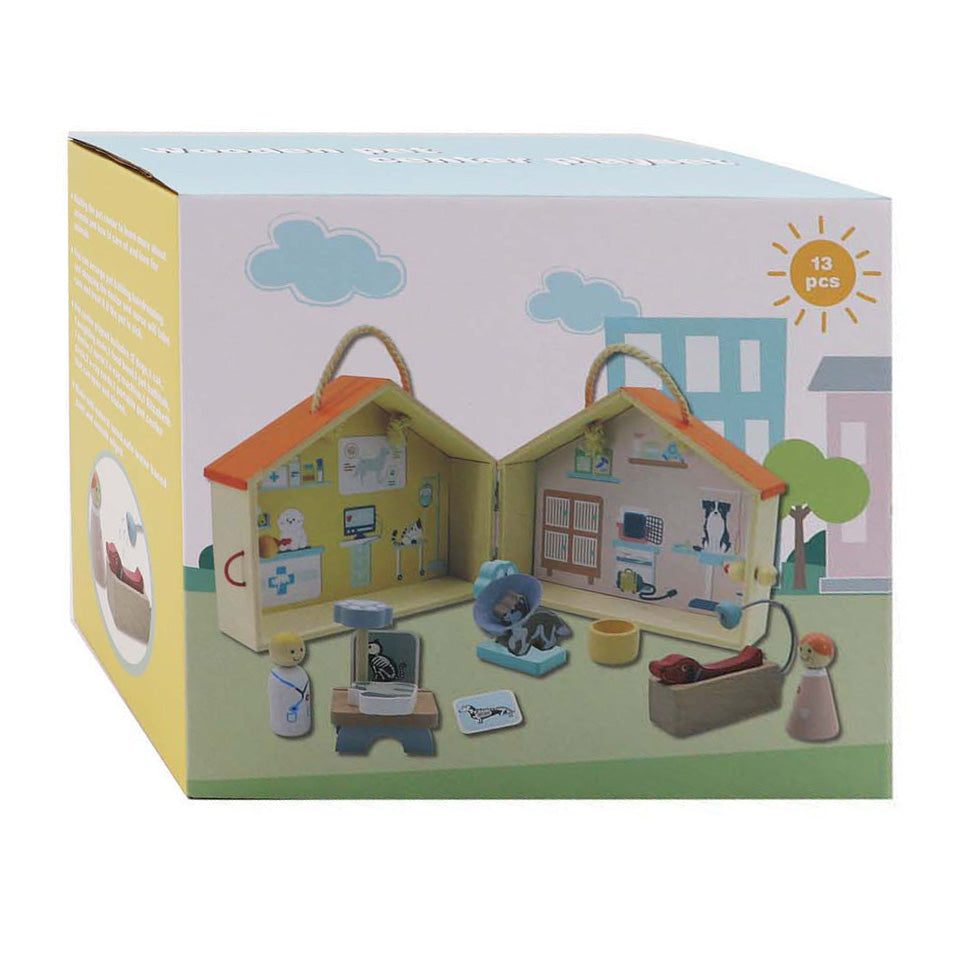Lobbes houten dierenarts speelset, 13dlg.