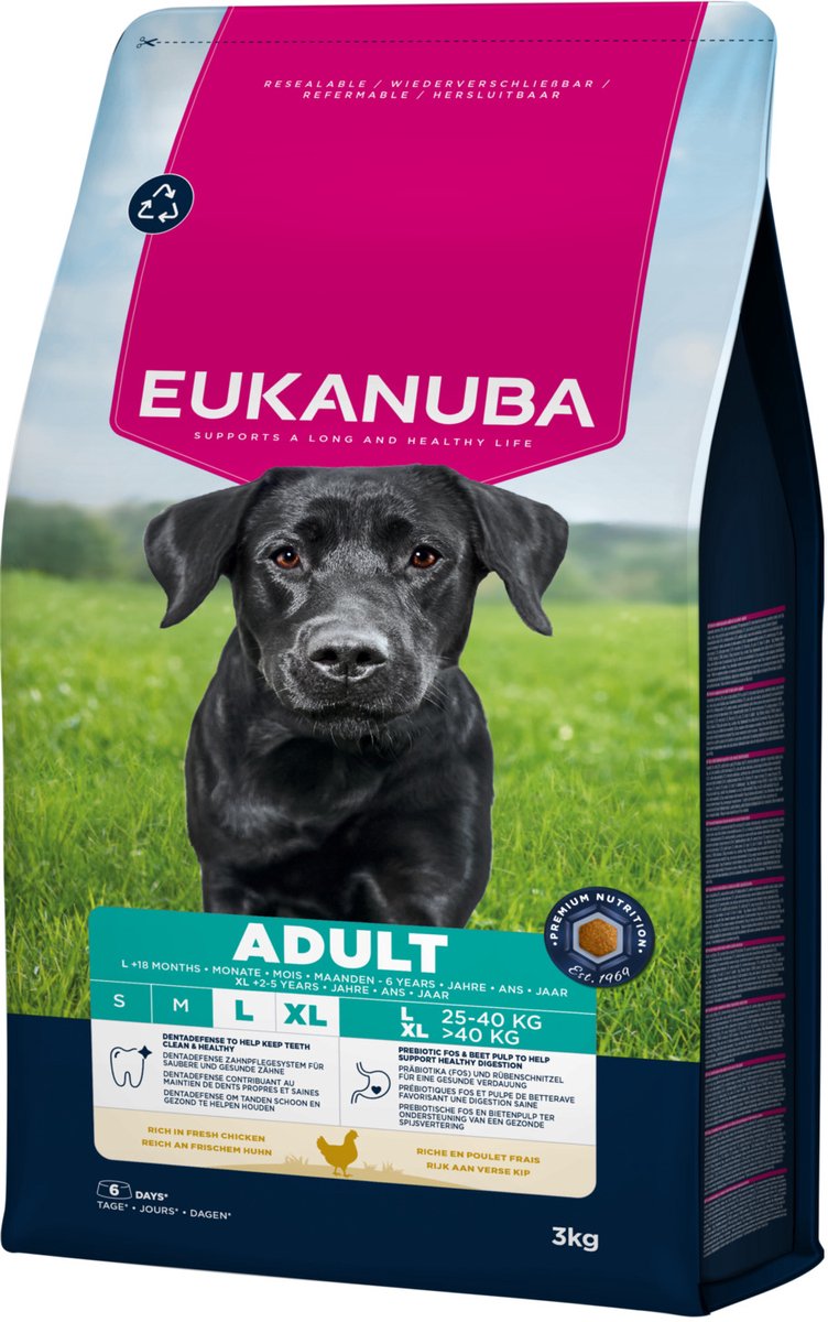 Eukanuba adult large breed kip - hondenbrokken - 3 kg