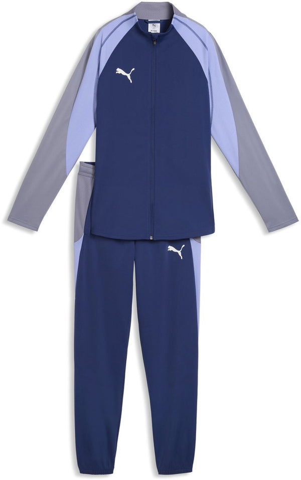 Puma individualblaze tracksuit dames trainingspak - blue jewel- white-intense lavender m