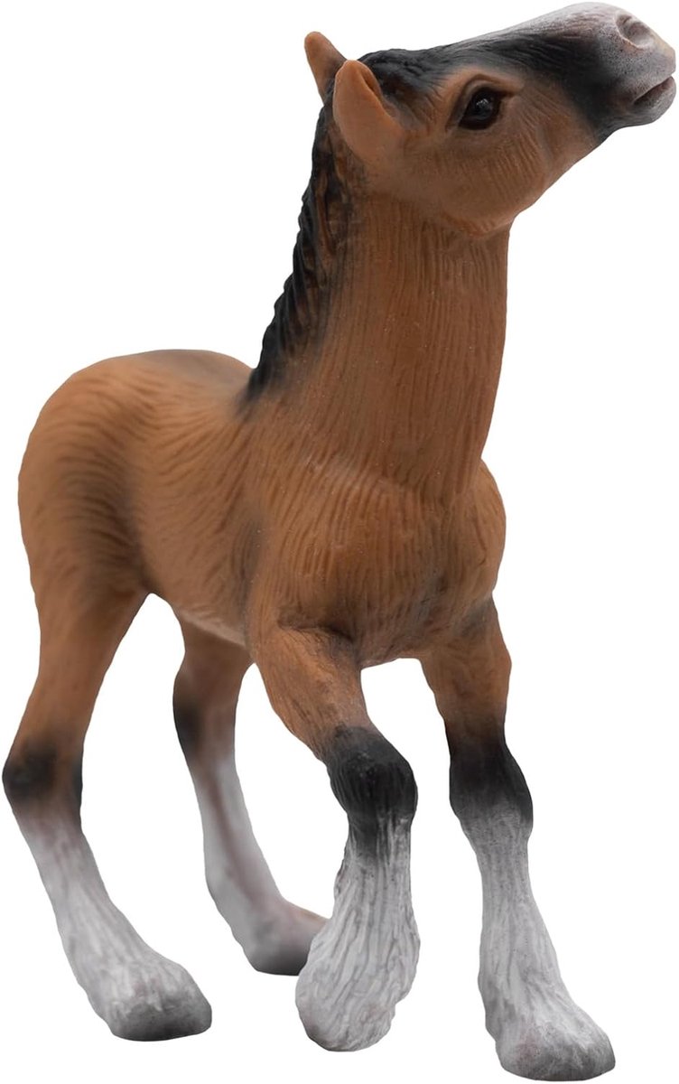 Bullyland 62665 – speelfiguur en verzamelfiguur shire paard veulen – ca. 8,5 cm – levensecht en detailrijk vormgegeven – ideaal als educatief speelfiguur, taartdecoratie of klein cadeautje voor kinderen vanaf 3 jaar.