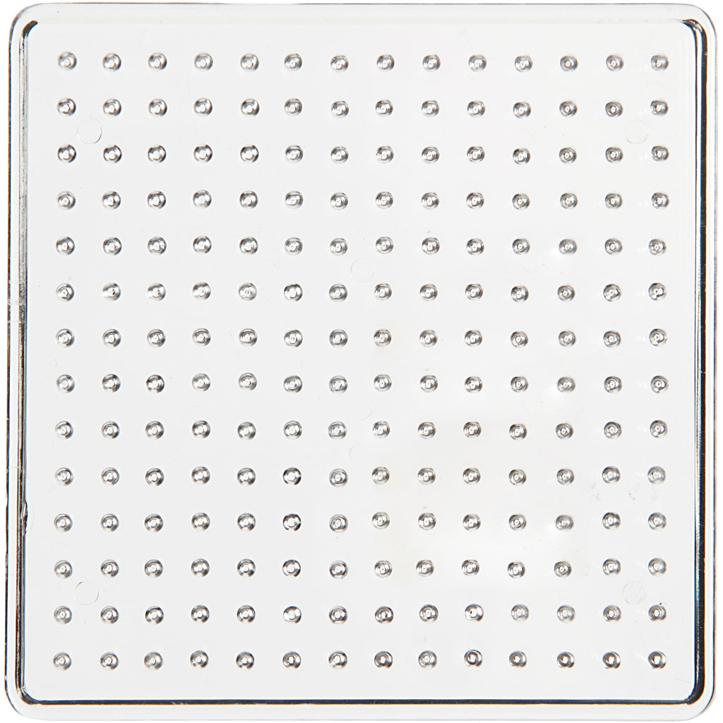 Creatief bedrijf strijkkralenbordje helder 7x7cm, 1st.