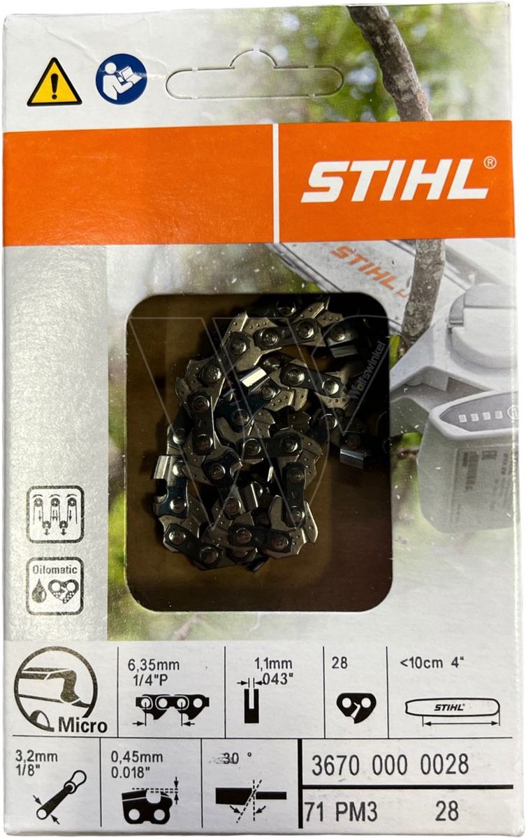 Stihl accessoires zaagketting | 1 4 p picco micro 3 (pm3), 1,1 mm, 10cm - 36700000028