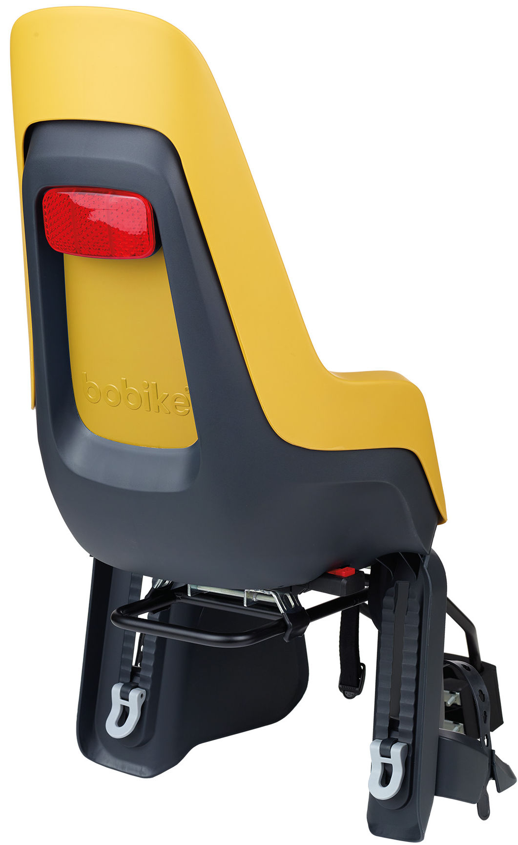 Kinderzitje achter Bobike One Maxi 1P met framebevestiging - machtige mosterd