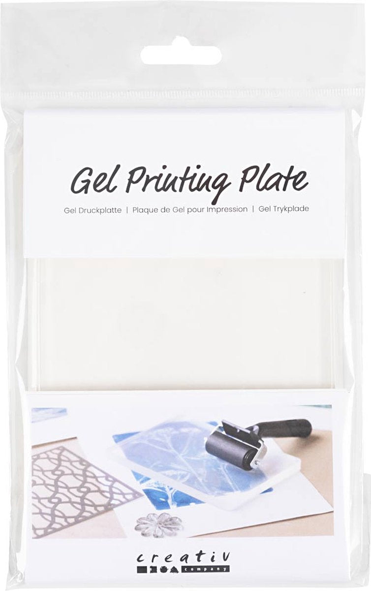 Creativ company gel drukplaat - gel printing - 12,7x17,8x1 cm - mat - transparant