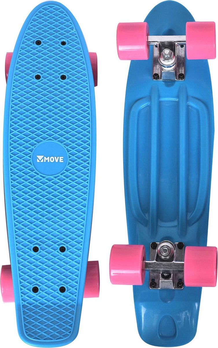 Move cruiser skateboard - old school retro board 22 sky blue - blauw - 55cm