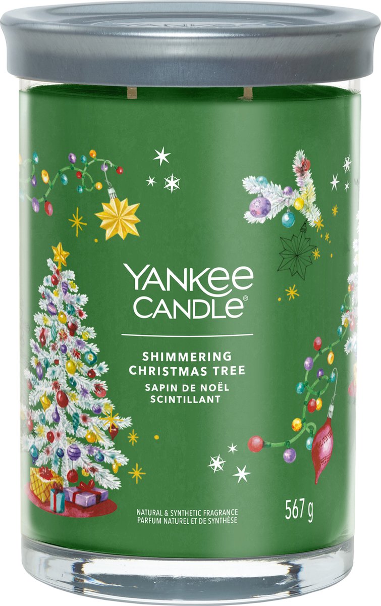 Yankee candle - shimmering christmas tree large tumbler geurkaars - 100 branduren - twee lonten