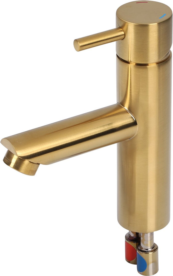 Differnz wastafelkraan recht - mengkraan - koud en warm - toiletkraan - goud
