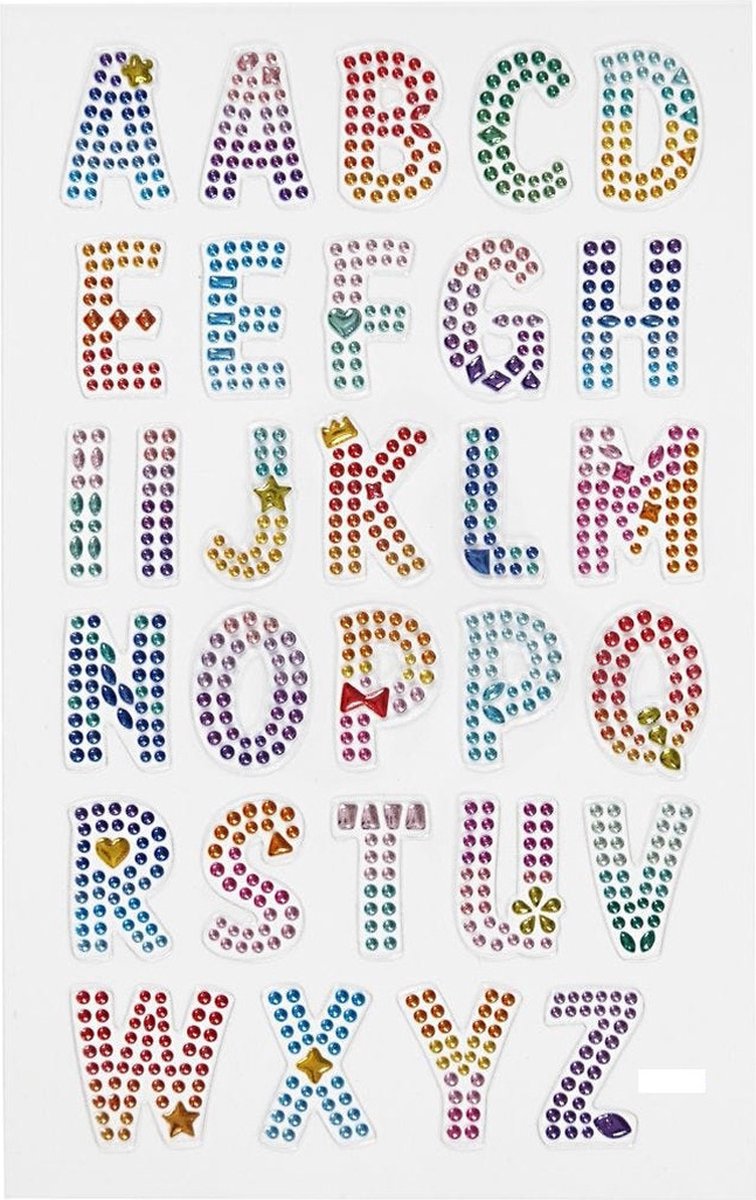 Creativ company diamant stickers alfabet, 1 vel