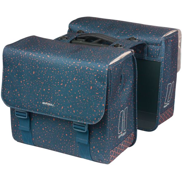 Basil dubbele fietstas flair mik 35 liter 15 x 35 x 31 cm (2x) - marine