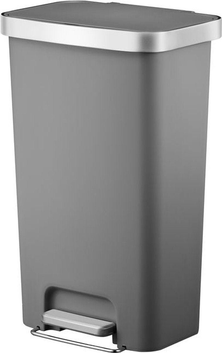 Eko - hana pedaalemmer 45 liter - plastic - grijs - prullenbak
