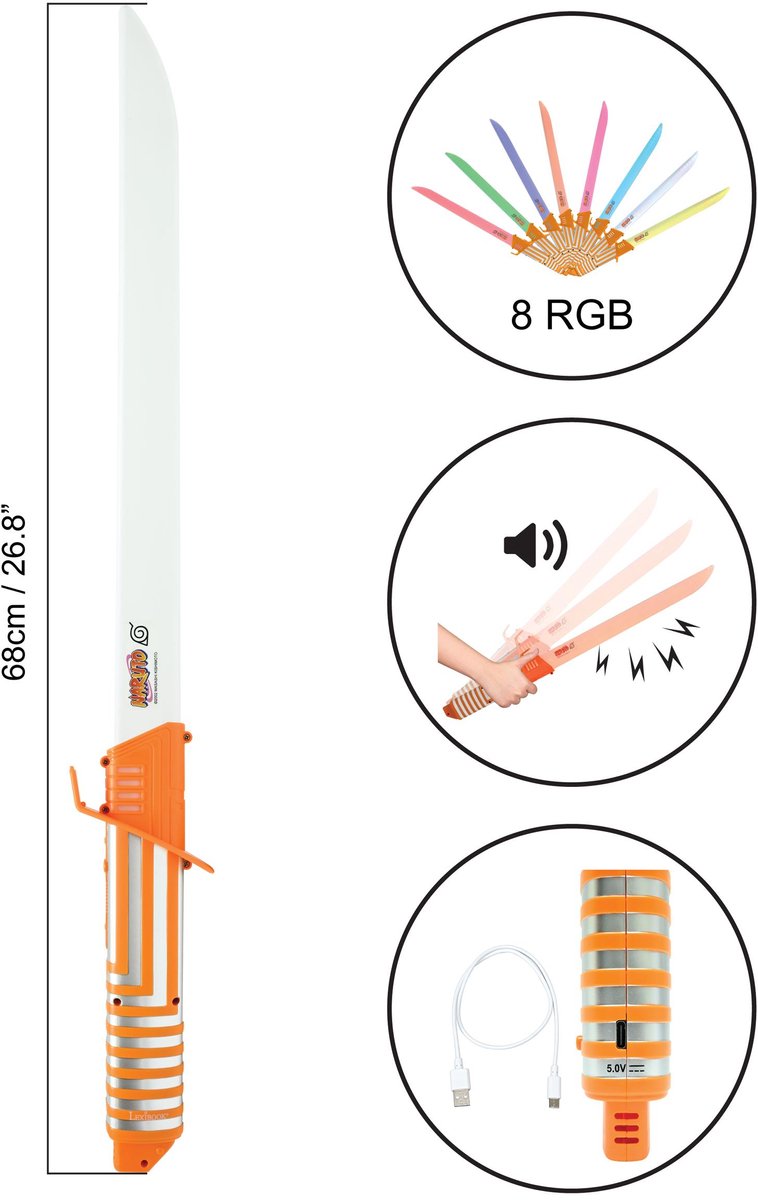 Lexibook naruto led laser sword met geluidseffecten