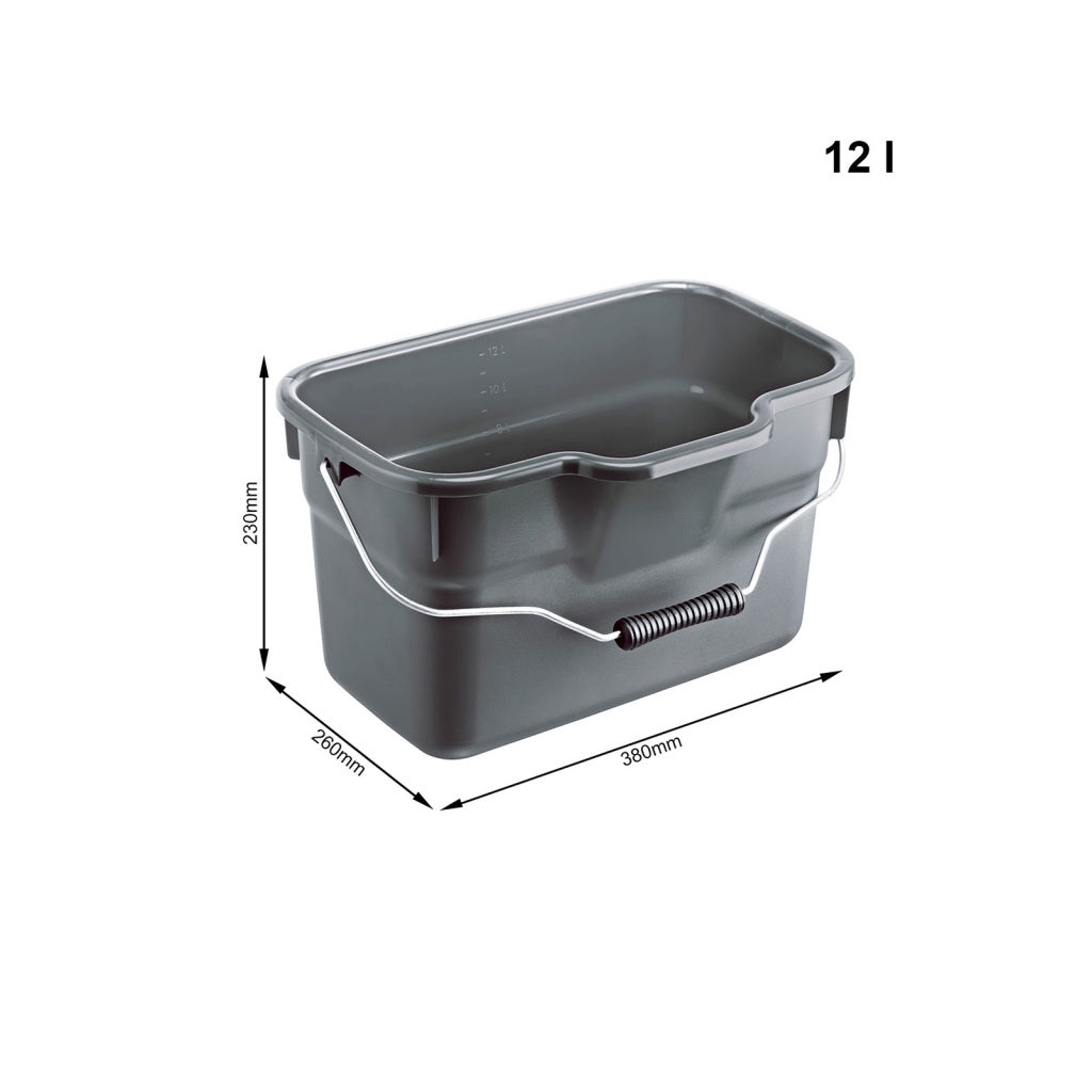 Rotho emmer rechthoekig 12l basic antraciet