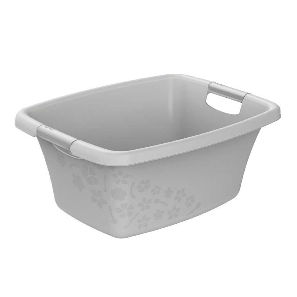 Rotho wasmand 25 liter bloemen grijs