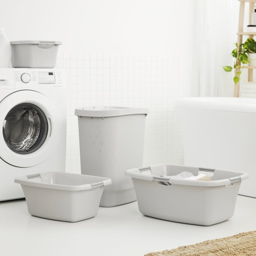 Rotho wasmand 25 liter bloemen grijs