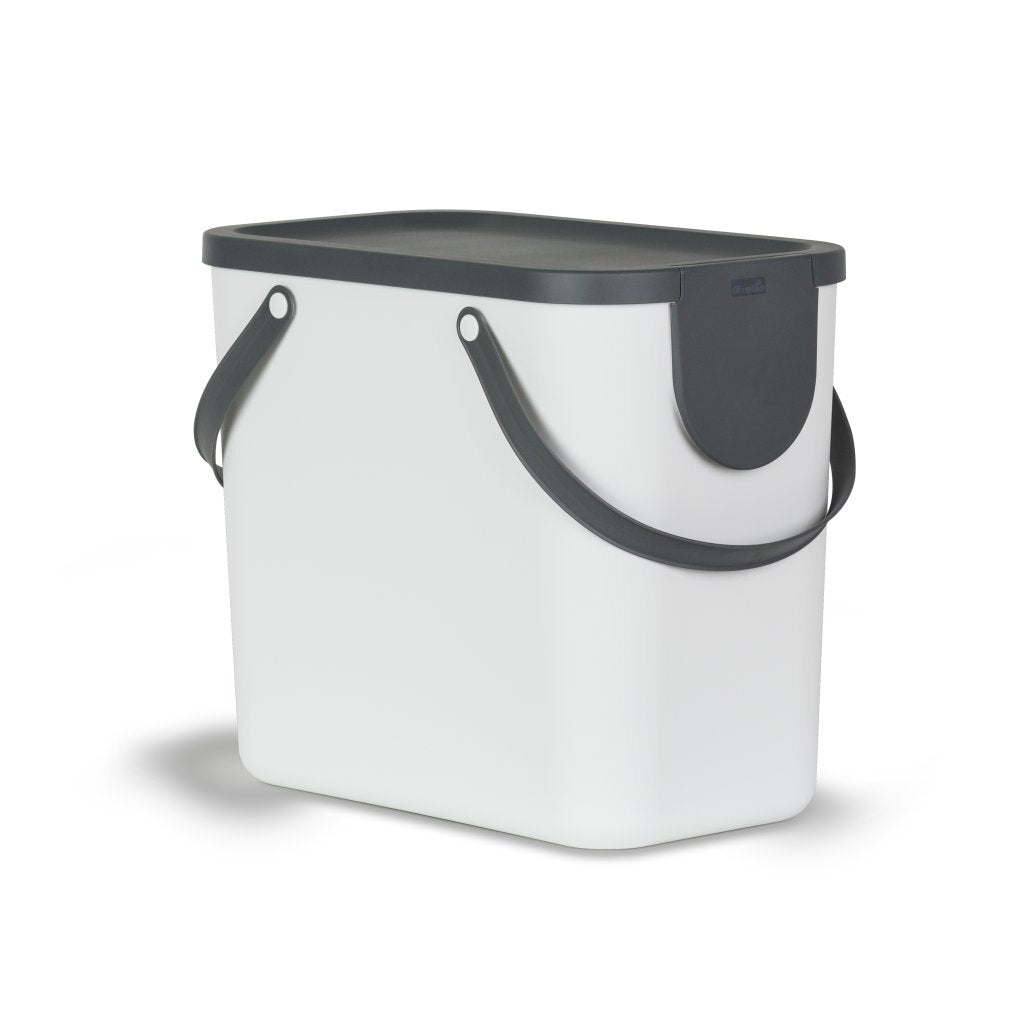 Rotho albula afvalscheidingsprullenbak 25l mistletoe wit