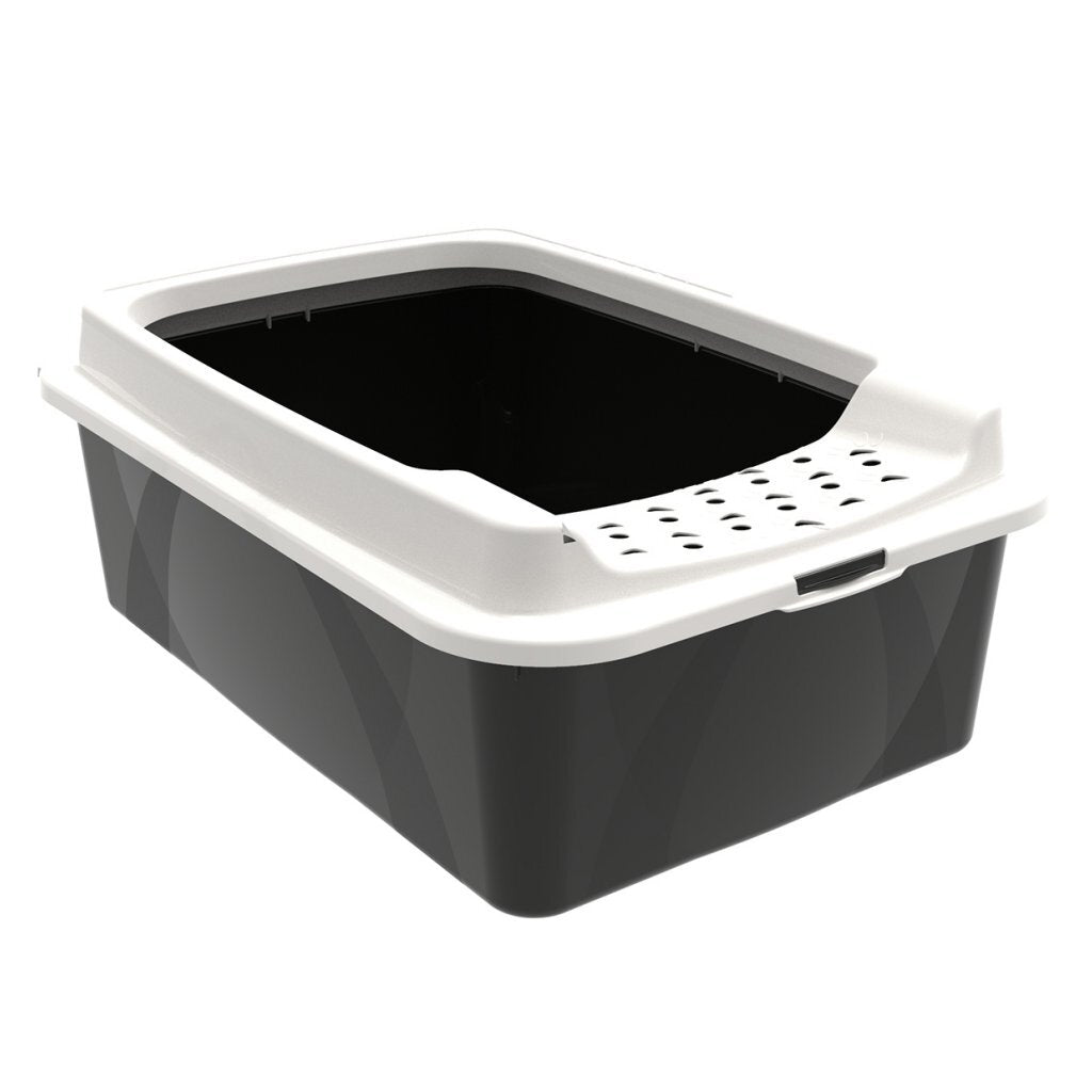 Rotho eco bonnie kattenbak met boveningang m zwart zand