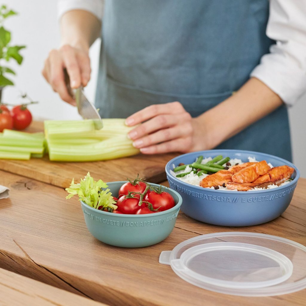 Rotho tresa schaal + deksel 1.02l horizon blauw