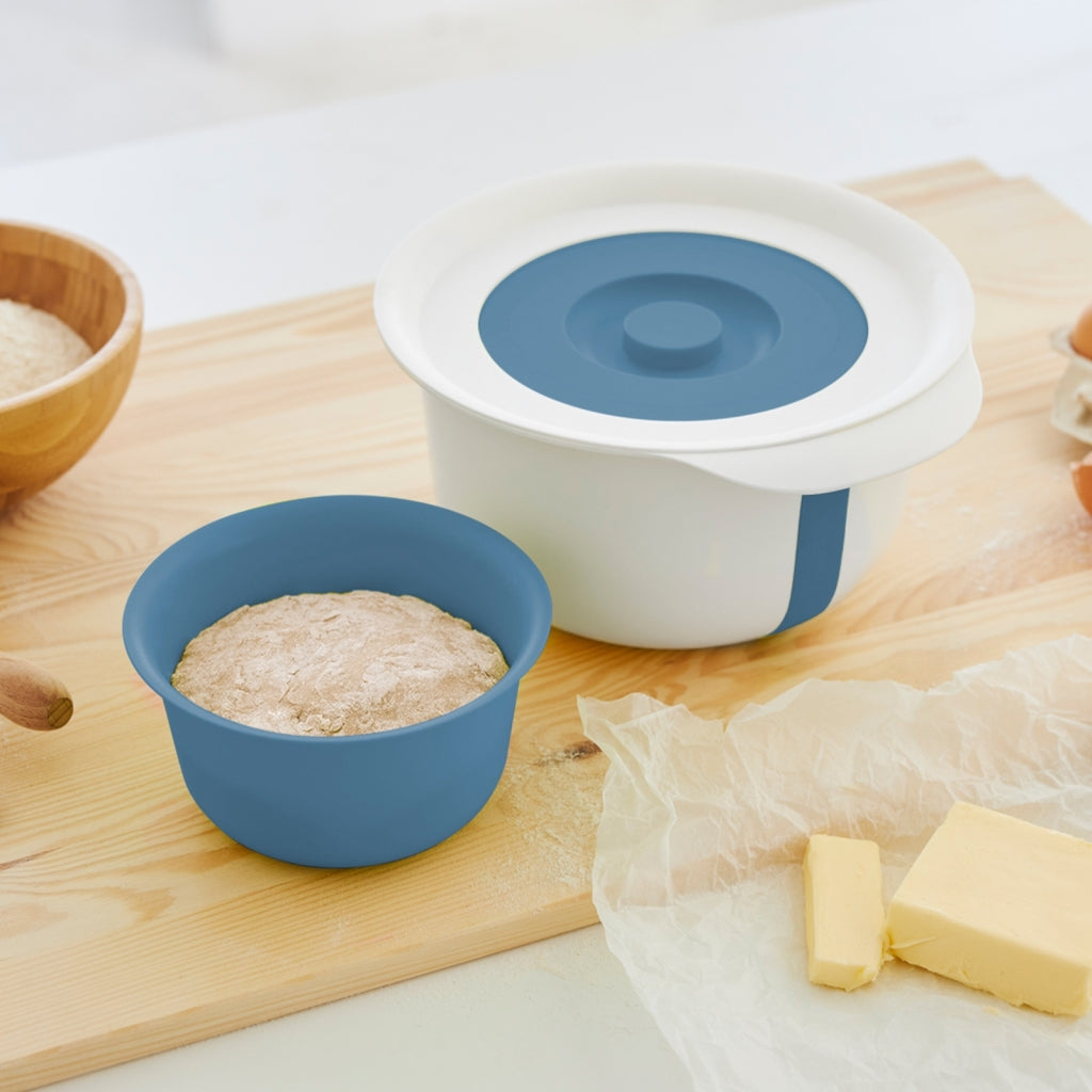 Rotho verse beslagkom met spatdeksel 4l horizon blauw