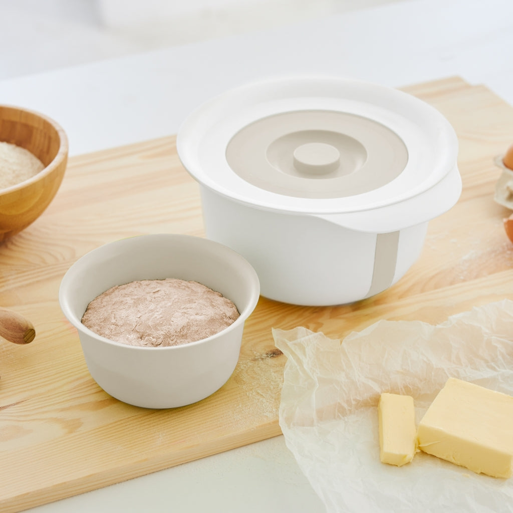 Rotho verse beslagkom met spatdeksel 4l koelgrijs