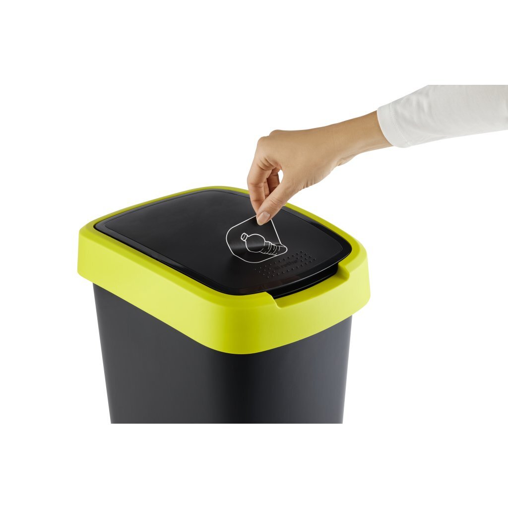 Rotho twist afvalbak 10l limoen antraciet