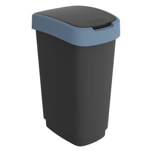 Rotho twist afvalbak 50l horizon blauw antraciet