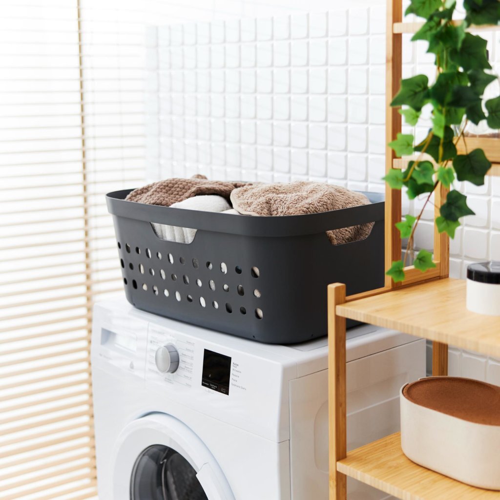 Rotho wasmand 39 l jona antraciet | 2 stuks