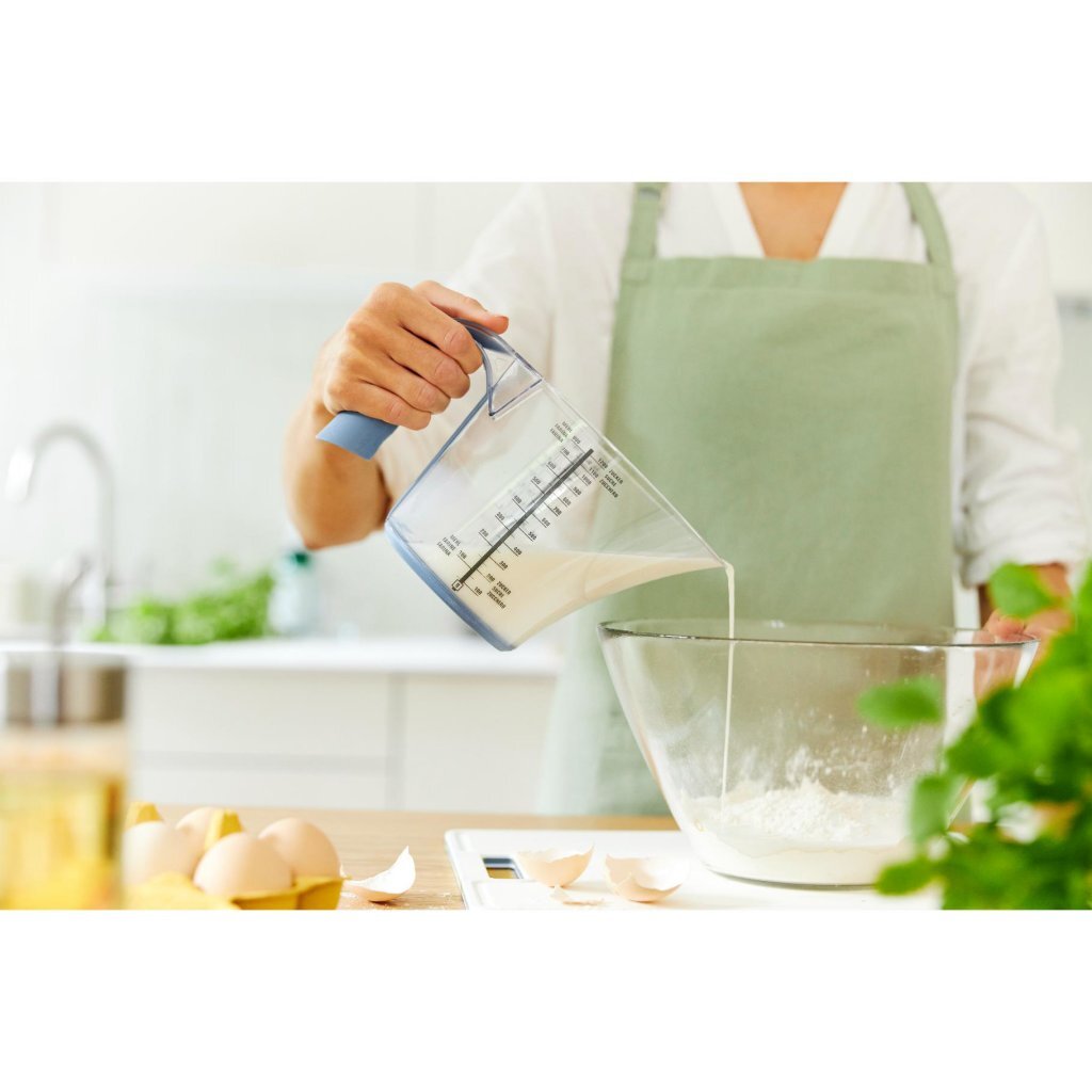 Rotho loft maatbeker 1,2l horizon blauw transparant