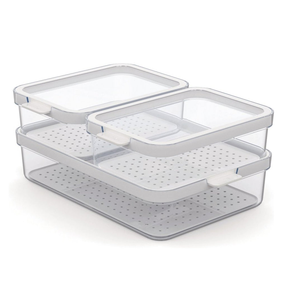 Rotho Cauma set koelkastorganizer 2,6l + 2x1,2l transparant