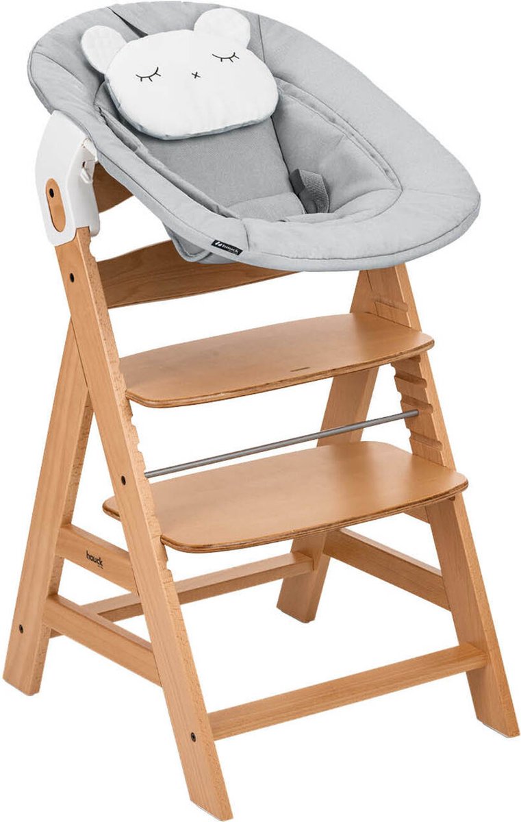 Hauck alpha kinderstoel - newborn set pre - fsc® - gecertificeerd – nature grey