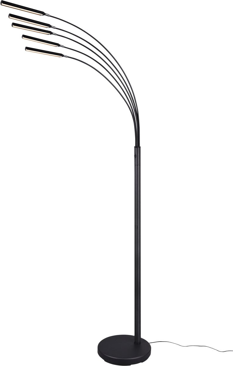 Rl live your light reality reed - vloerlamp - zwart mat - incl. 5x smd 3,5 w - osram lichtbron - verlichting omhoog en omlaag - niet dimbaar