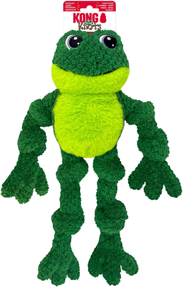 Kong knots frog groene knuffel voor honden 46cm one size