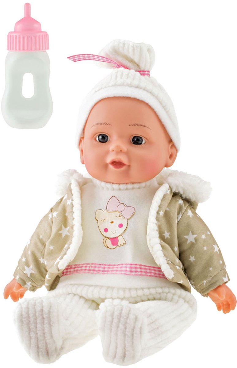 Toi-toys heerlijke baby babypop winterkleren en flesje