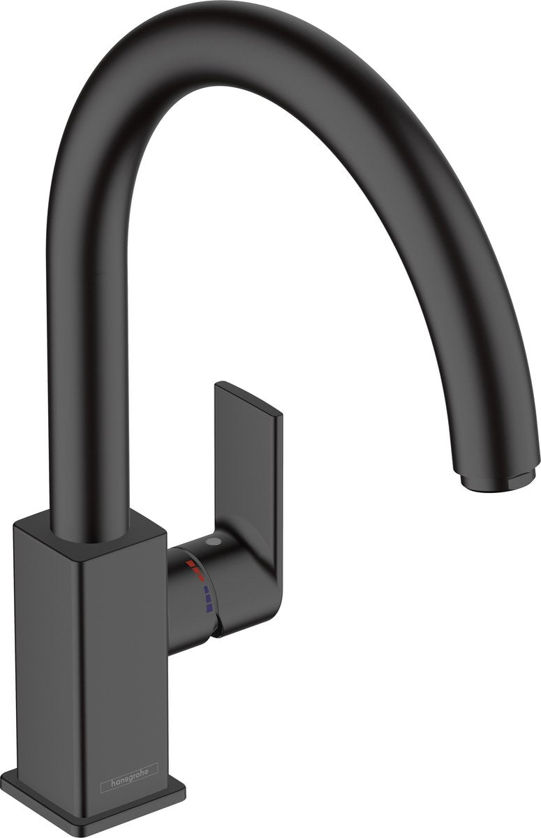 Hansgrohe vernis shape m35 - keukenmengkraan - ééngreeps bediening - 35mm maat - draaibare uitloop - mat zwart
