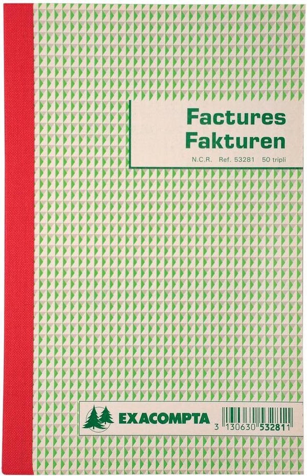 Exacompta factuur - 2 talig - 21 x 13,5 cm - tripli - 2 rings