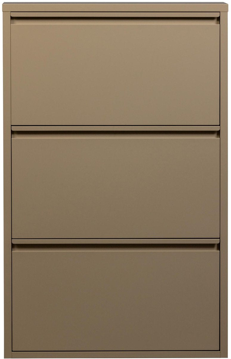 Woood sabine 3-vaks schoenenkast - metaal - zand - 103x66x16