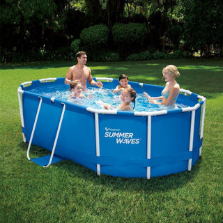 Zomergolven zwembad actief ovaal frame 300 x 200 x 84 cm + filterpomp
