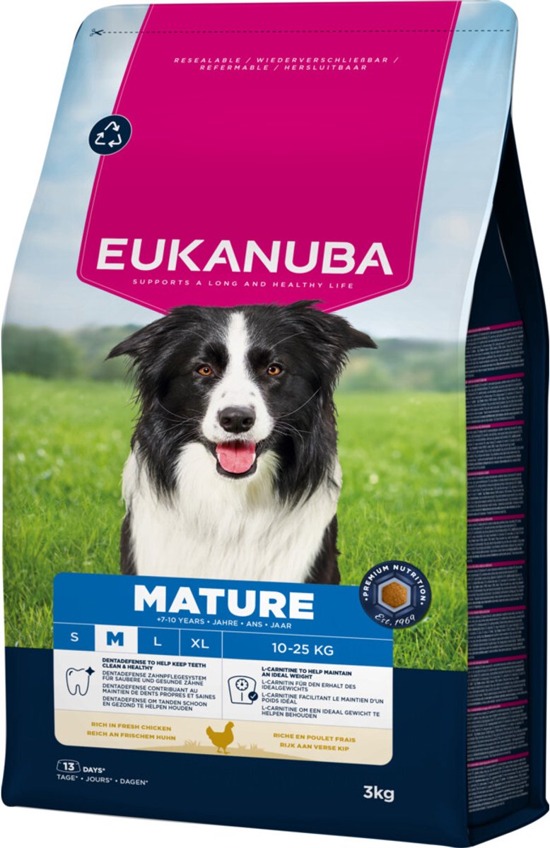 Eukanuba mature medium breed kip - hondenbrokken - 3 kg