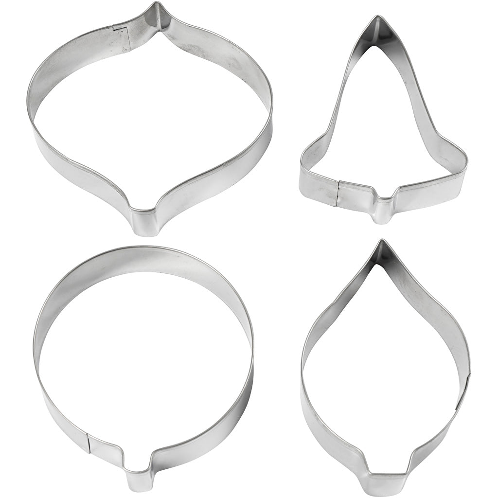 Creativ company uitsteekvormen, bel, bol, gruppel, prisma, h: 8 cm, 4 stuk 1 doos
