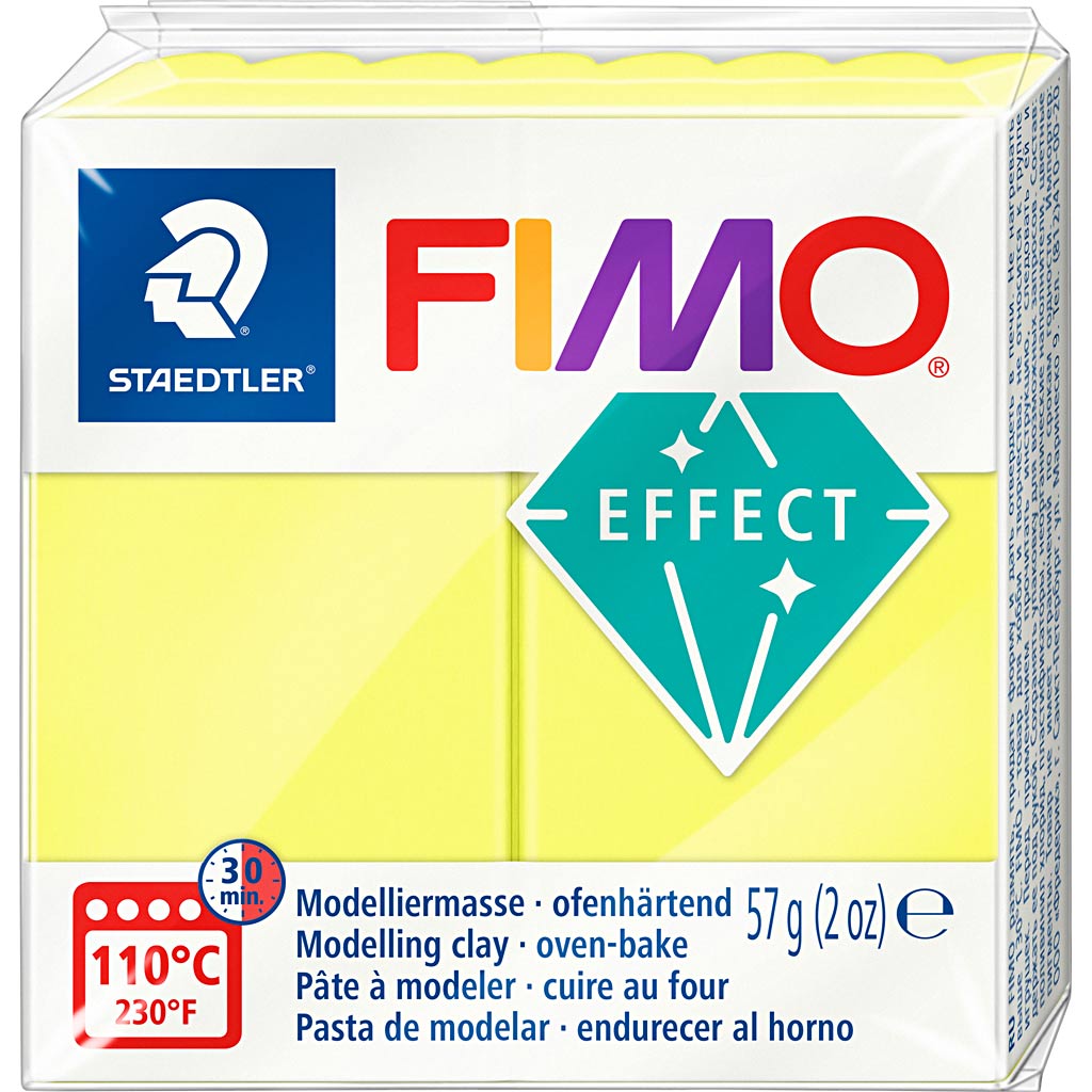 FIMO Effect Boetseerklei Neon Geel, 57gr