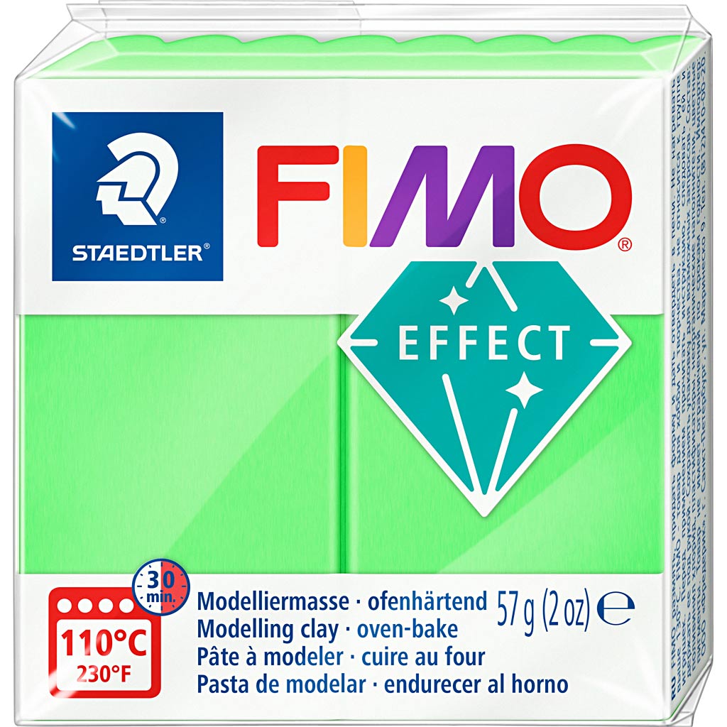 FIMO Effect Boetseerklei Neon Groen, 57gr