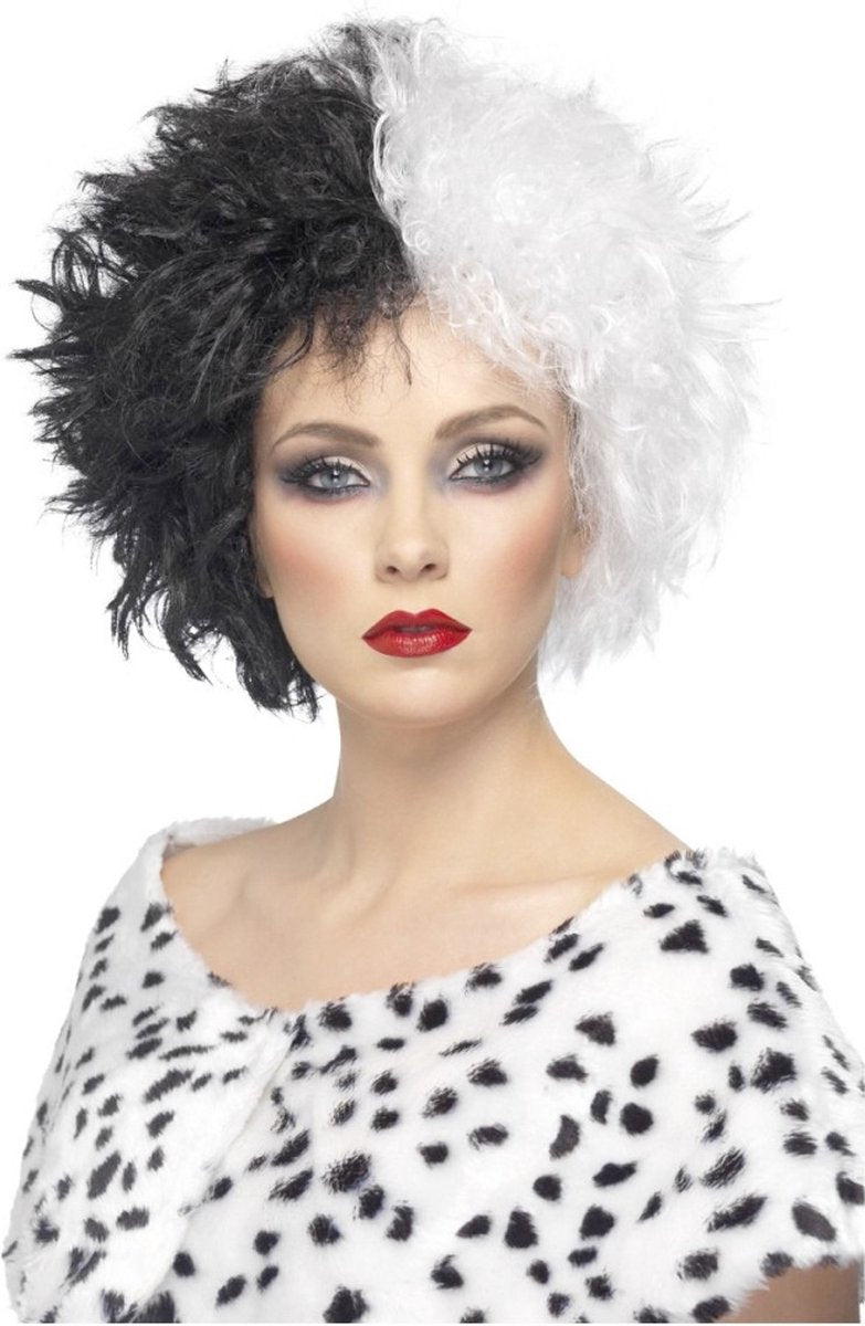 Vegaoo cruella damespruik voor halloween - verkleedpruik - one size