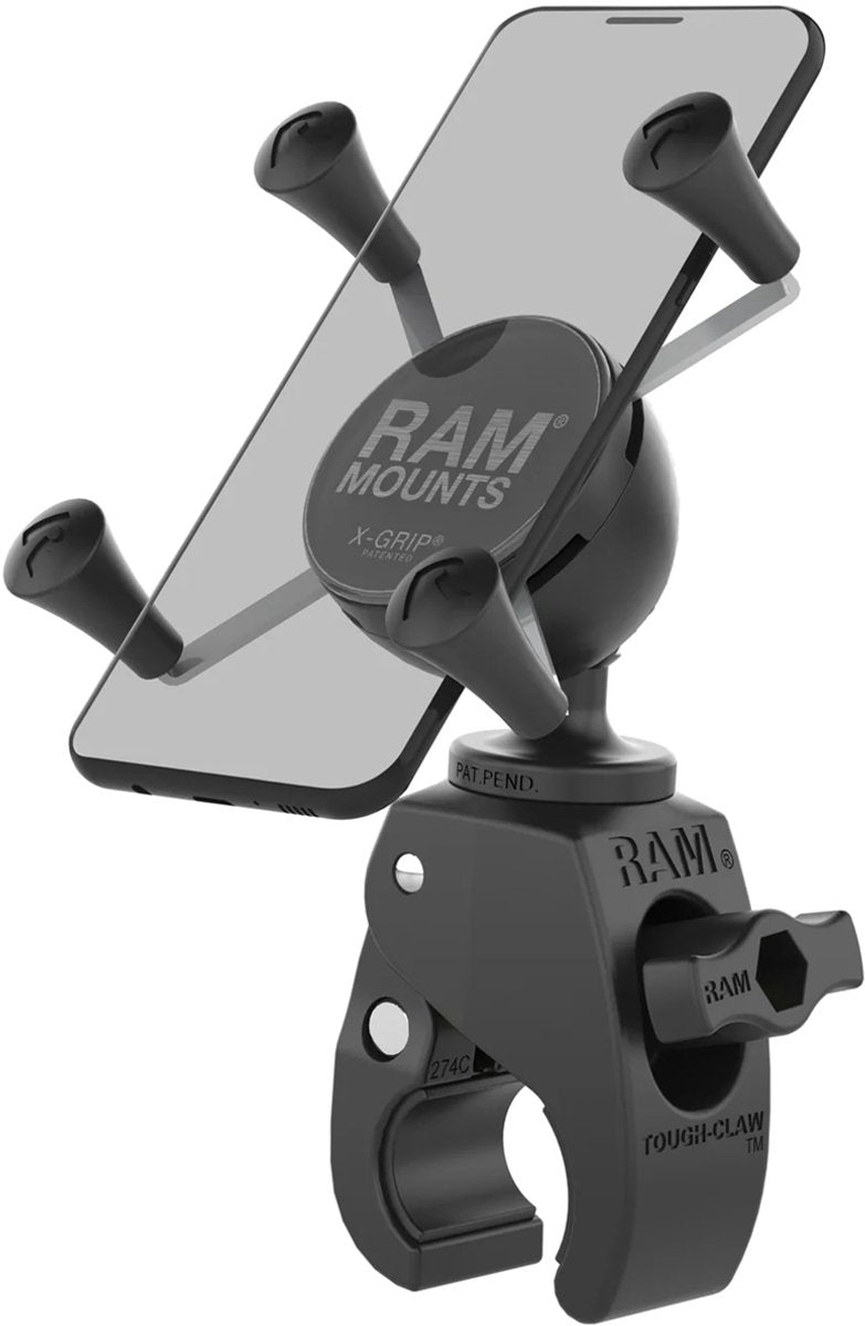 Ram mounts x-grip® tough-claw telefoonhouder fiets scooter motor - 360° draaibaar - universeel - klein - zwart