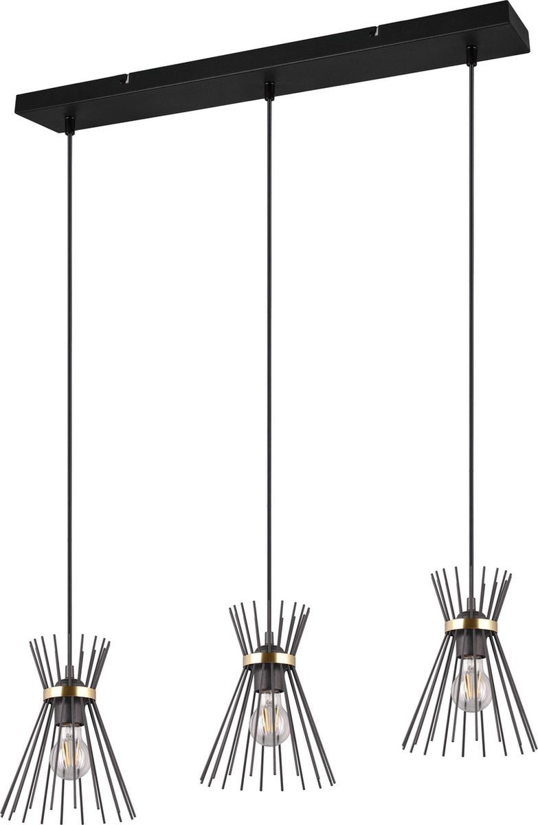 Rl live your light reality rod hanglamp - zwart goud